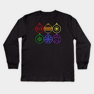 Rainbow Gay Pride Christmas Ornaments Kids Long Sleeve T-Shirt